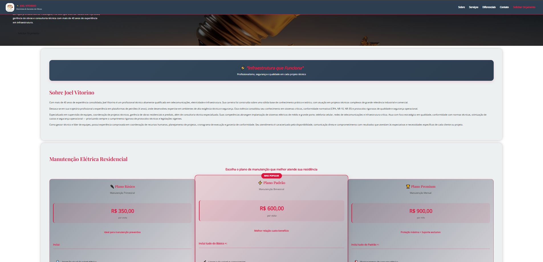 Projeto Front-End - JRVC Serviços Técnicos - HTML CSS JavaScript com Design Responsivo